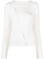 Jacquemus cardigan asymétrique à boutonnière - Blanc