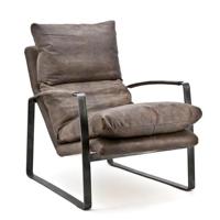 Eleonora Leren Fauteuil 'Lex' kleur donkerbruin leder
