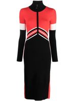 Patrizia Pepe colour-block ribbed-knit midi dress - Rouge