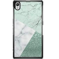 Sony Xperia Z1 hoesje - Minty marmer collage