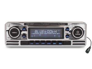 Autoradio met Bluetooth - 1 DIN - USB - 18 Voorkeurzenders - Retro Look (RMD120BT)