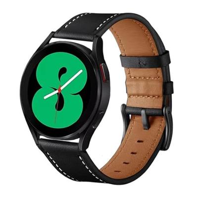 By Qubix - lederen bandje - Zwart - Compatible met Xiaomi Mi Watch/Compatible met Xiaomi Watch 2 / Compatible met Xiaomi Watch S1 / S2 / S3 / S4 - Compatible Xiaomi bandje
