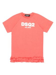 DSQUARED2 KIDS robe volantée à logo imprimé - Rose