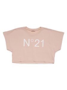 Nº21 Kids t-shirt crop à logo imprimé - Rose