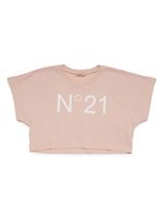 Nº21 Kids t-shirt crop à logo imprimé - Rose