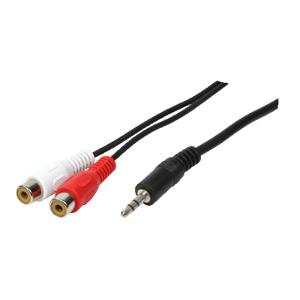 LogiLink CA1047 Cinch / Jackplug Audio Aansluitkabel 0.20 m Zwart (mat)