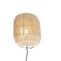 QAZQA Oosterse wandlamp zwart met jute touw - Riki