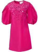 Carolina Herrera robe courte évasée à sequins - Rose