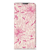 Motorola Moto E20 Smart Cover Pink Flowers - thumbnail