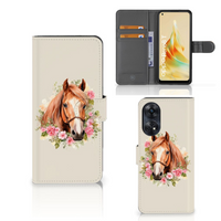 Telefoonhoesje met Pasjes voor OPPO Reno8 T 4G Paard