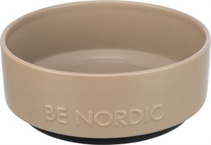 TRIXIE BE NORDIC VOERBAK HOND KERAMIEK/ RUBBER TAUPE 18 CM