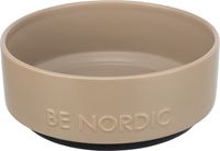 TRIXIE BE NORDIC VOERBAK HOND KERAMIEK/ RUBBER TAUPE 18 CM