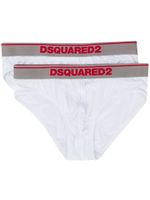 DSQUARED2 lot de deux slips à bande logo - Blanc