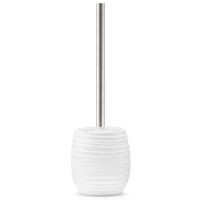 Toiletborstel met witte houder abstract polyresin 37,5 cm