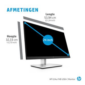 HP E24u G4 LCD-monitor Energielabel D (A - G) 60.5 cm (23.8 inch) 1920 x 1080 Pixel 16:9 5 ms USB-C, USB 3.2 Gen 1, DisplayPort, HDMI IPS LCD