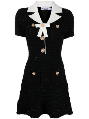 Self-Portrait Mini-jurk met strikdetail - Zwart Self-Portrait Mini-jurk met strikdetail - Zwart