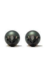 TASAKI 18kt yellow gold refined rebellion black spinel earrings - Or