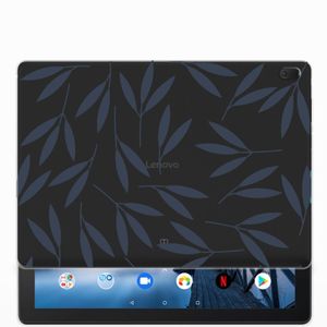 Lenovo Tab E10 Siliconen Hoesje Leaves Blue