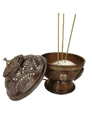 Hangende Wierookbrander Messing Antiek Finish (12 cm)