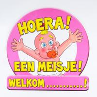 Schild Hoera een meisje groot