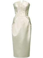 Maison Margiela robe mi-longue Cintzed en satin - Vert