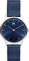 Danish Design IV69Q1249 Horloge Vigelso Mesh staal zilverkleurig-blauw 32 mm - thumbnail