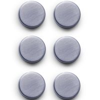 6x Ronde magneetjes extra sterk RVS 2,7 cm   -