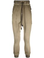 Boris Bidjan Saberi drawstring-waist track pants - Marron - thumbnail