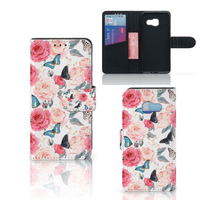 Samsung Galaxy A3 2017 Hoesje Butterfly Roses - thumbnail