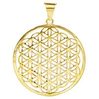 Flower of Life Hanger Messing Goudkleurig (3 cm)