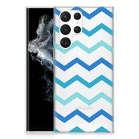 Samsung Galaxy S22 Ultra TPU bumper Zigzag Blauw - thumbnail