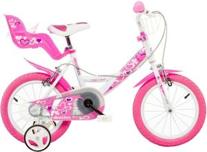 Dino Little Heart 16 Inch 31 cm Meisjes Knijprem Wit/Roze