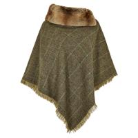 Poncho Silverfir Tweed Thistle