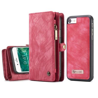Caseme - vintage 2 in 1 portemonnee hoes - iPhone SE (2022 / 2020) / 8 / 7 / 6(s) - Rood