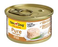 GimDog Pure Delight kip - Eiwitrijke hondensnack, met mals vlees in heerlijke gelei - 12 blikken (12 x 85 g)
