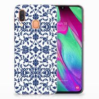 Samsung Galaxy A40 TPU Case Flower Blue