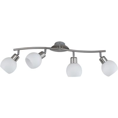LED Plafondspot - Trion Frudo - 16W - E14 Fitting - Warm Wit 3000K - 4-lichts - Rechthoek - Mat Nikkel - Aluminium