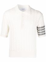 Thom Browne polo à 4 bandes signature - Blanc