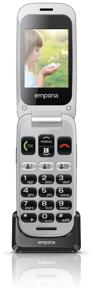 Emporia V200 Senioren clamshell telefoon Met laadstation, SOS-knop Zwart