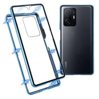 Xiaomi 11T/11T Pro Magnetische Case met Gehard Glas - Blauw