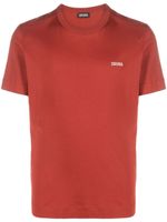 Zegna logo-embroidered cotton T-shirt - Orange