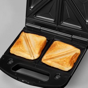 Severin 2968 Sandwich toaster RVS (geborsteld), Zwart