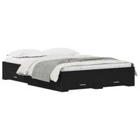 vidaXL Bedframe met lades Zwart eiken Bewerkt hout 160 x 200 cm Bedframe