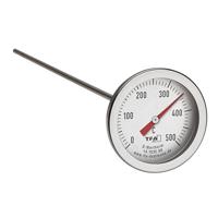 TFA Dostmann professionele oventhermometer, 14.1035.60, gemaakt van roestvrij staal, met lange sensor (30 cm), als reserve/retrofit voor pizzaoven, houtoven, steenoven, grill, rookoven, zilver