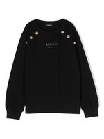 Balmain Kids sweat à effet usé - Noir - thumbnail