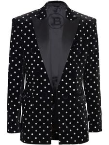 Balmain blazer pailleté à simple boutonnage - Noir