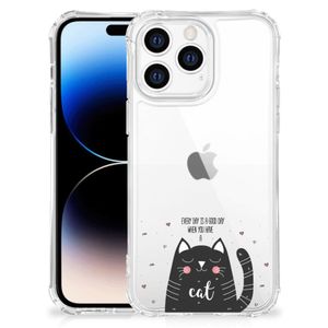 Apple iPhone 14 Pro Max Stevig Bumper Hoesje Cat Good Day