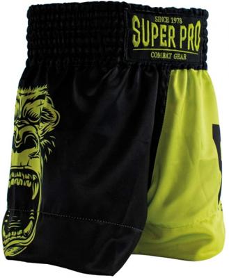 Super Pro boksbroek Gorilla junior polyester zwart/lime Super Pro boksbroek Gorilla junior polyester zwart/lime