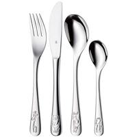 WMF Safari kinderbestekset 4-delig, kinderbestek roestvrij staal, bestek voor kinderen van 3 jaar en ouder, Cromargan gepolijst, vaatwasmachinebestendig, Kids Safari