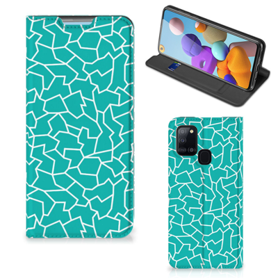 Samsung Galaxy A21s Bookcase Cracks Blue